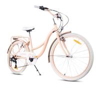 sun baby Flower Bike vélo Fille 24 Pouces, 7 Vitesses Shimano, vélo Enfant 8-12 Ans, Freins V-Brake, Selle réglable, Garde-Boue, béquille (Abricot)