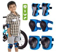 sun baby Kit de protections pour enfants - genouillères, coudières et protège-poignets - vélo, roller, trottinette - Taille L, Bleu L