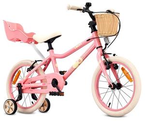 sun baby LOOFI vélo Fille 16 Pouces avec siège poupée - Rose
