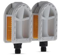 sun baby Pédales de vélo avec réflecteurs, Pédales de VTT - Surface antidérapante, résistance aux intempéries - 12-16 Pouces, Gris