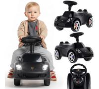 sun baby Porteur pour Enfants dès 18 Mois - Porsche Carrera GT - Volant avec Boutons, phares, Autocollants réalistes, Jusqu’à 30 kg, Noir