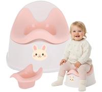 sun baby Pot pour enfants - 18-36 mois 15 kg - Blanc-Rose + Autocollant Lapin - dossier ergonomique insert amovible