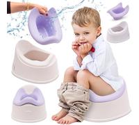 sun baby Pot pour enfants 18-36 mois, pieds antidérapants, dossier ergonomique, insert amovible, plastique robuste, jusqu'à 15 kg (Blanc-Violet)