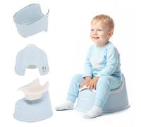 sun baby Pot pour enfants 18-36 mois, pieds antidérapants, dossier ergonomique, insert amovible, plastique robuste, jusqu'à 15 kg (Bleu-Blanc)