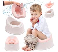 sun baby Pot pour enfants 18-36 mois, pieds antidérapants, dossier ergonomique, insert amovible, plastique robuste, jusqu'à 15 kg (Blanc-Rose)