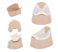 sun baby Pot pour enfants 18-36 mois, pieds antidérapants, dossier ergonomique, insert amovible, plastique robuste, jusqu'à 15 kg (Beige-Blanc)