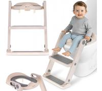 SUN BABY Réducteur de Toilette avec Marchepied - Blanc-Gris | Réglable, poignées et antidérapant