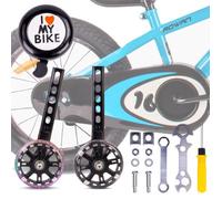 sun baby - Roues stabilisatrices pour vélo enfant et sonnette - 12-20 pouces Noir - vis et clés de montage incluses