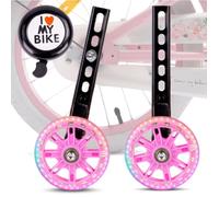 sun baby - Roues stabilisatrices pour vélo enfant et sonnette - 12-20 pouces Rose - vis et clés de montage incluses