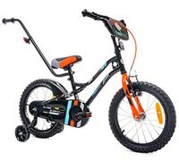 sun baby Tracker Vélo Enfant Garçon 14/16 Pouces | Barre de poussée, sonnette, selle et guidon réglables