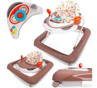 Sun Baby Trotteur et Centre d'Activité, avec boutons, volant, rétroviseurs, roues en caoutchouc, réglable en hauteur (Merron)