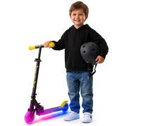 Sun Baby Trottinette 2 roues pour enfants Lumiride LED 7 couleurs/20 modes, pliable, réglage 73-85 cm, noir-jaune