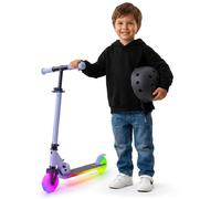 Sun Baby Trottinette 2 roues pour enfants Lumiride LED 7 couleurs/20 modes, pliable, réglage 73-85 cm, bleu