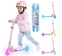 Sun Baby Trottinette 2 roues pour enfants Lumiride LED 7 couleurs/20 modes, pliable, réglage 73-85 cm, rose