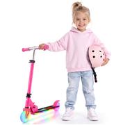 Sun Baby Trottinette 2 roues pour enfants Lumiride LED 7 couleurs/20 modes, pliable, réglage 73-85 cm, fuchsia