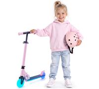 Sun Baby Trottinette 2 roues pour enfants Lumiride LED 7 couleurs/20 modes, pliable, réglage 73-85 cm, rose