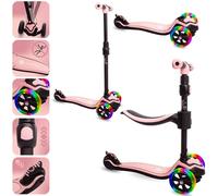 Sun Baby Trottinette pour Enfants de 3 Ans, Trottinette avec LED Roues, Réglage de la Hauteur, Children's Scooter (Rose)