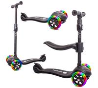 Sun Baby Trottinette pour Enfants de 3 Ans, Trottinette avec LED Roues, Réglage de la Hauteur, Children's Scooter (Noir)
