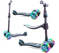 Sun Baby Trottinette pour Enfants de 3 Ans, Trottinette avec LED Roues, Réglage de la Hauteur, Children's Scooter (Bleu)