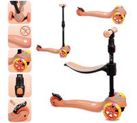 Sun Baby Trottinette pour Enfants de 3 Ans, Trottinette avec LED Roues, Réglage de la Hauteur, Children's Scooter (Orange)