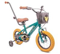 sun baby Verdant Bike Vélo pour Enfant pour garçon 12 Pouces avec Barre de poussée, Sonnette, Réglage en Hauteur du siège et du Volant (Vert foncé, 12 Pouces)