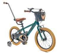 sun baby Verdant Bike Vélo pour Enfant pour garçon 14 Pouces avec Barre de poussée, Sonnette, Réglage en Hauteur du siège et du Volant (Vert foncé, 14 Pouces)