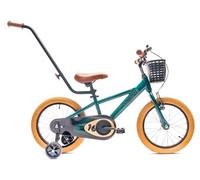sun baby Verdant Bike Vélo pour Enfant pour garçon 16 Pouces avec Barre de poussée, Sonnette, Réglage en Hauteur du siège et du Volant (Vert foncé, 16 Pouces)