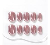 Sun&Beam Nails Faux Ongles Faits Main Courts Carrés Arrondis Rose Poudré Pailleté Doux 10 Pièces Réutilisables (#098 S)
