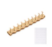 Sun&Beam Nails Lot de 10 supports magnétiques en bois pour ongles à presser avec 100 languettes adhésives (base longue ondulée)