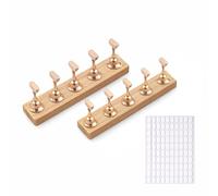 Sun&Beam Nails Lot de 10 supports magnétiques en bois pour ongles à presser avec 100 languettes adhésives (base carrée)