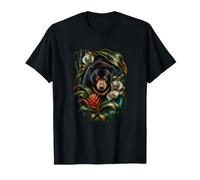 Sun Bear Bambou Orchidée Botanique Forêt Portrait T-Shirt