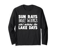 Sun Boat Waves Lake Happy Vacation Summer Funny Dicton Manche Longue