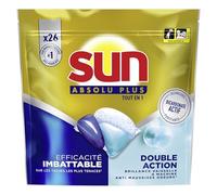 Sun - Capsules Lave-Vaisselle, Absolu Plus, Bicarbonate Actif, 26 Pastilles | Nettoyage complet et brillance, élimine les taches tenaces, absorbe les odeurs, action sel et liquide de rinçage inclus