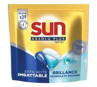 Sun - Capsules Lave-Vaisselle, Absolu Plus, Tout en 1, Bicarbonate Actif, 39 Pastilles