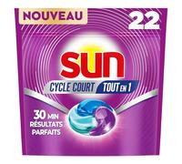 Sun - Capsules Lave-Vaisselle, Cycle Court Tout en 1, 22 Pastilles