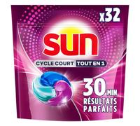 Sun - Capsules Lave-vaisselle, Cycle Court, Tout en 1, 32 Pastilles