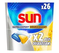 Sun - Capsules Lave vaisselle, Ultra Expert, Dégraissant, 26 Pastilles