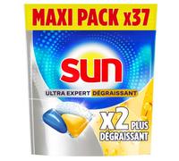 Sun - Capsules Lave vaisselle, Ultra Expert, Dégraissant, 37 Pastilles
