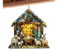 Sun Catcher Decorative Ornament - Christmas Window Hanging | Stained Glass Effect with Light Reflection Feature, Holiday Decor Category Accessory for Display Use