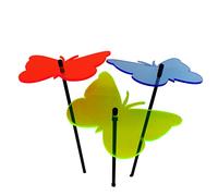 Sun Catcher Garden Decor 3 Papillon Virgule Grand Attrape Soleil, Bouquet de Soleil avec 3 Bouchons de Jardin Décoratifs, 75cm de Haut, Cadeau pour Chaque Jardin, Colour:Red/Blue/Green (3) RB