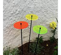 Sun Catcher Garden Decor 3X Disque Solaire Attrape Soleil, Bouquet de Soleil avec 3 Ornement de Jardin décoratifs, 75cm de Haut, idée Cadeau pour Chaque Jardin, Colour:Red/Yellow/Green (3) TR