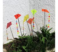 Sun Catcher Garden Decor 3X Grande cerf-Volant Attrape Soleil, Bouquet de Soleil avec 3 Bouchons de Jardin décoratifs, 75cm de Haut, idée Cadeau pour Chaque Jardin, Colour:Red/Orange/Green (3) RG