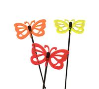 Sun Catcher Garden Decor 3X Papillon Attrape Soleil, Bouquet de Soleil avec 3 Bouchons de Jardin décoratifs, 25cm de Haut, idée Cadeau pour Chaque Jardin, Colour:Red/Yellow/Orange (3) RO