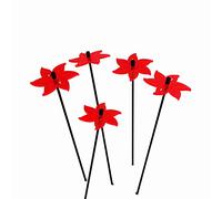 Sun Catcher Garden Decor 5X Fleur Attrape Soleil, Bouquet de Soleil avec 5 Bouchons de Jardin décoratifs, 25cm de Haut, idée Cadeau pour Chaque Jardin, Colour:Fluorescent Red