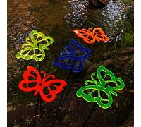 Sun Catcher Garden Decor 5X Grand Attrape Soleil 'Papillon', Bouquet de Soleil avec 5 Bouchons de Jardin décoratifs, 75cm de Haut, idée Cadeau pour Chaque Jardin, Colour:Mixed Colours
