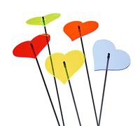 Sun Catcher Garden Decor 5X Grande Coeur Attrape Soleil, Bouquet de Soleil avec 5 Bouchons de Jardin Décoratifs, 75cm de Haut, Romantique Cadeau pour Chaque Jardin, Colour:Mixed Colours