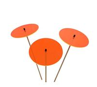 Sun Catcher Garden Decor Disques Soleil 3 Grands Piquets de Jardin 75cm Haut Ornement Extérieur Accessoire de Cour Cadeau Jardinier, Colour:Fluorescent Orange