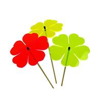 Sun Catcher Ornements de Jardin Fleur Double 3 Piquets de Jardin Décoratifs 75cm de Haut Accessoire de Jardinage Cadeau pour Les Jardiniers, Colour:Red/Yellow/Green (3) TR