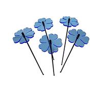 Sun Catcher Ornements de Jardin Fleur Double 5 Piquets Décoratifs 25cm de Haut Accessoire de Jardinage Cadeau pour Les Jardiniers Bouquet, Colour:Fluorescent Blue