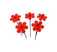 Sun Catcher Ornements de Jardin Marguerite 5 Piquets de Jardin Décoratifs 25 cm de Haut Accessoire de Jardinage Cadeau pour Les Jardiniers, Colour:Fluorescent Red